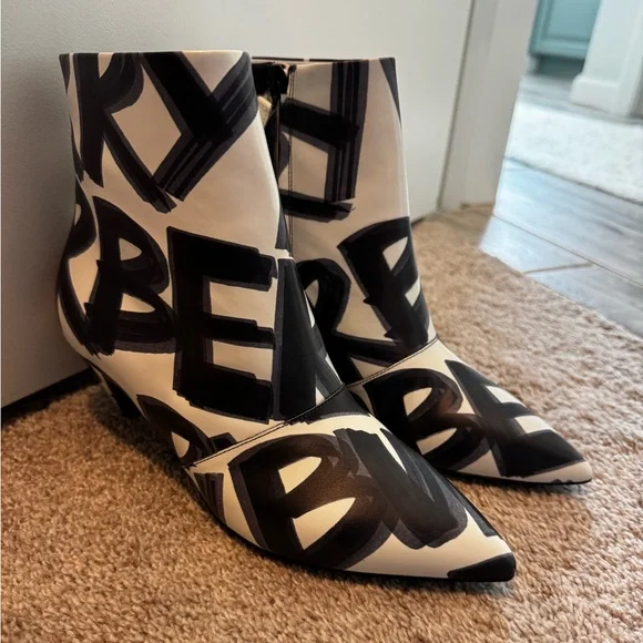 BURBERRY Graffiti Kitten Booties